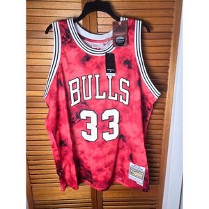 Chicago Bulls Mitchell and Ness Scottie Pippen 33 Reflective Jersey Red XL NEW